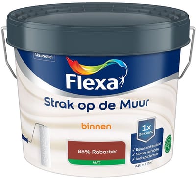 Flexa - Strak Op De Muur Binnen Mat - 85% Rabarber - Mengverf - 2,5 L