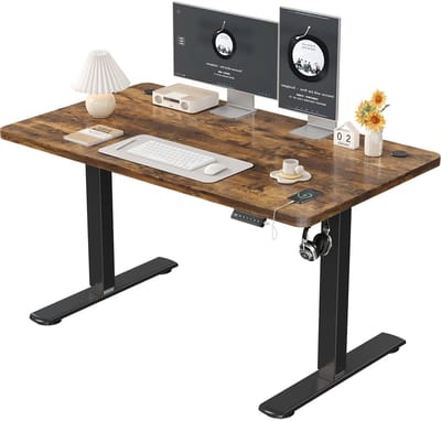 RosaBloom Geluidsarme Elektrisch in Hoogte Verstelbaar Bureau - Werktafel - 70 x 160 x (72-120) cm - Stalen frame - Zwart/bruin