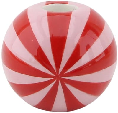 Housevitamin Kaarshouder - Kandelaar Swirl- Dolomiet - Rood/Roze - 10x10x10cm