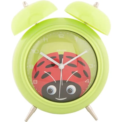 Karlsson Wekker Peekaboo Ladybug - Groen - 15.2x6.5x18.2cm - Scandinavisch - Wekker voor slaapkamer - Wekkers