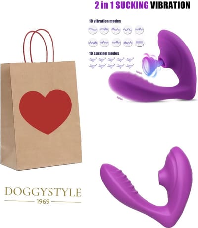 Doggystyle - De luxe 2 in 1 G-spot & clitoris vibrator - 20 standen - love bag - Vibrators voor vrouwen - Luchtdruk - Dildo - Sextoys
