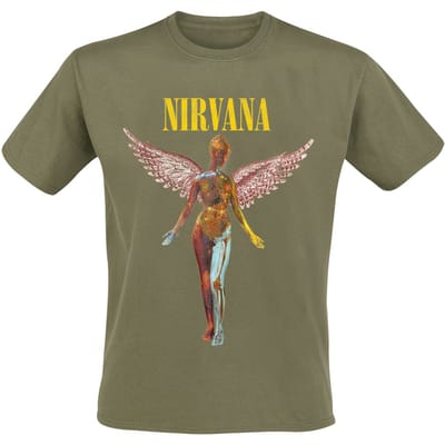 Nirvana T-shirt - Angel - S tot 3XL - voor Mannen - groen