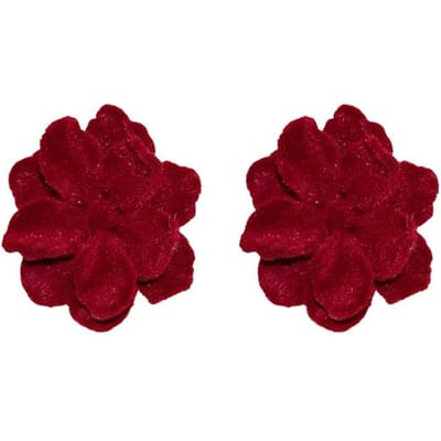 Boucles d'oreilles à tige en velours rouge vin pour femme, style vintage, simple et mignon, motif rose, bijoux élégants, accessoires quotidiens, collection automne-hiver rouge vin