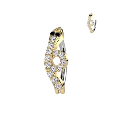 Piercing clicker front snake - goud - LMPiercings
