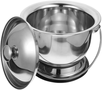 Kamer Pot - Urine Fles - Nachtelijk Gemak - Antislip Basis - 25 cm - Zilver