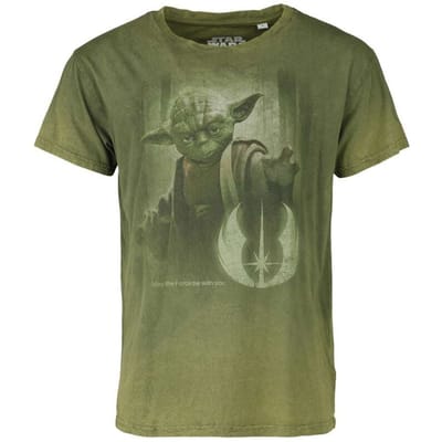 Star Wars - Disney T-shirt - Yoda - May The Force Be With You - S tot 3XL - voor Mannen - groen
