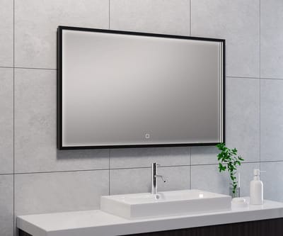 Badkamerspiegel Wiesbaden 100x60cm Geintegreerde LED Verlichting Verwarming Anti Condens Lichtschakelaar Dimbaar