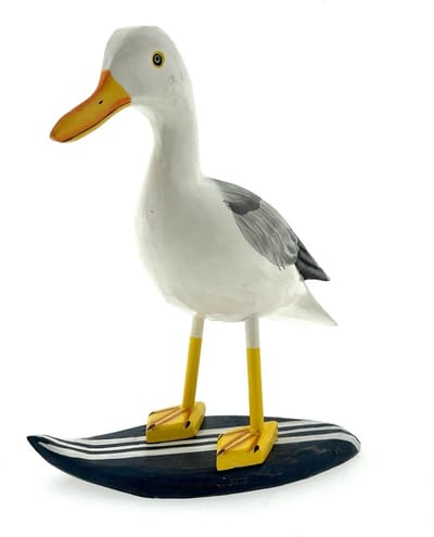 Meeuw op surfplank L donkerbl/wit 21 cm