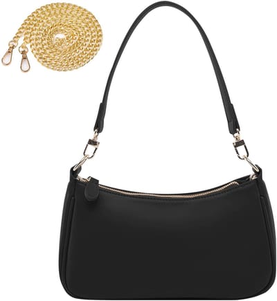 Dailygoody - Schoudertas - Faux Leer - Retro Handtas - Zwart - Dames Tas - Elegante Handtas - Perfect voor dagelijks gebruik - Dames