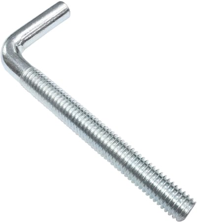 Cosensi- Schroefhaak Set van 5 - Metrische Schroefdraad M8 x 69 mm - L-vormige Haak - Voor Ophangen van Objecten - Verzinkt Staal - Gewicht per stuk 30,446 g - Ophanghaak