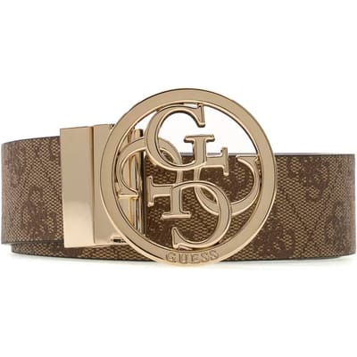 GUESS riem Noelle Adjustable & Reversible Pant Belt W85 Latte Logo / Rosewood bruine oud roze