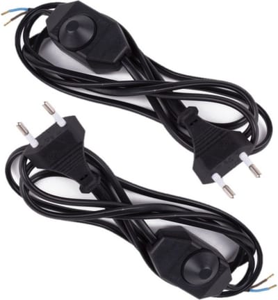 Benson Snoer met dimmer en stekker - 2x - zwart - 2 m - snoerdimmer