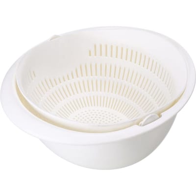 Panier d'égouttage double couche Fruits Légumes Passoire Égouttoir Outil de cuisine (blanc) blanc
