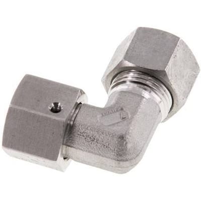 M18x1.5 x 12L RVS Verstelbaar L-Fitting 90graden met Afdichtconus en O-ring 315 Bar DIN 2353 - FL2E-NC-STFP-18-12-LO