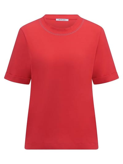 Shirt ronde hals Van Peter Hahn rood