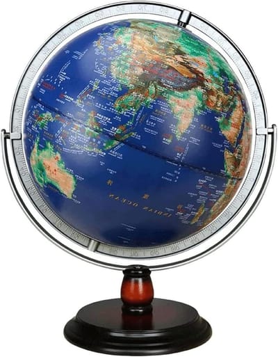 Verlichte Wereldbol - Educatieve Globe - Aardrijkskunde Leren - Driedimensionaal Reliëf - 32 cm Diameter - Meerkleurig