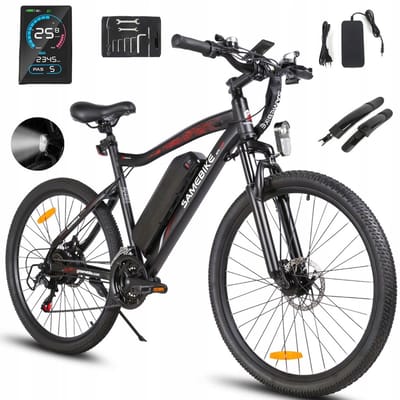 SAMEBIKE SY26-II Klassieke E-Mountainbike – 36V 13Ah, 90 km Actieradius, 21-Speed Shimano, 26" Banden, Vering, Schijfremmen – Aluminium Sportframe