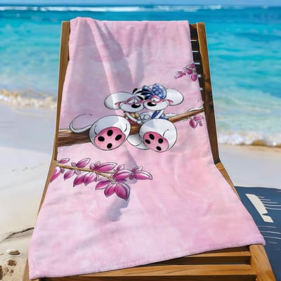 Cartoon Diddl Rat Muis Handdoek Sport Sneldrogend Reizen Kampeeruitrusting Zandbestendig Zacht Licht Groot Strandlaken STJ70x140CM