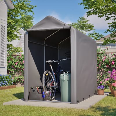 REDOM Fietsberging 187 x 100 x 160 cm – Weerbestendige Opbergtent voor Tuin en Buiten – Verzinkt Stalen Frame & PE Zeil – Donkergrijs