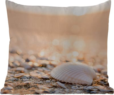 Tuinkussen - Schelpen - Wit - Strand - Zomer - 40x40 cm - Weerbestendig