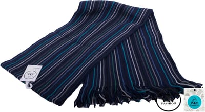 P&T Mannen Sjaal Gestreept - Grijs-Rood - 180 x 25 cm