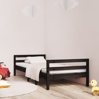 vidaXL - Bedframe - 75x190 - cm - massief - grenenhout - zwart