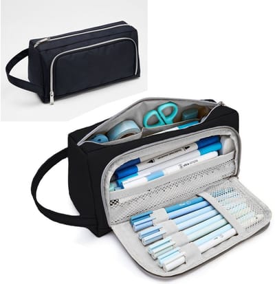 Pennenbak - Opbergtas Etui - Studenten Kantoor - Grote Capaciteit - 22 x 9 x 11 cm - Zwart