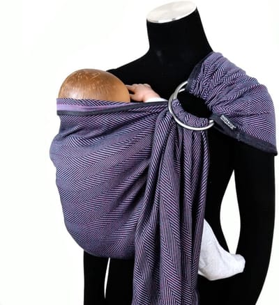 Draagdoek Ring Sling - Baby Draagband - Snel Dragen Kind - Anatomisch Correct - 180 cm - Zwart