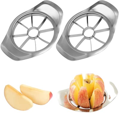 Allecto - Appelsnijder - 8 Messen - Zilver - Appelverdeler - Geschikt voor Thuis Keuken - 2 Stuks