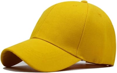 Baseball cap - 6 panelen - Geel - Pet - Katoen - Baseballcap - Verstelbaar - Unisex - Petten - Cap