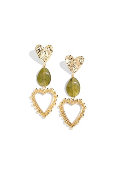 Fall/Winter Series Simple Series Style Casual Pattern Heart Quantity 1 Pair Occasion Daily Shape Statement Gewicht 38.1g Dimensies 10cm x 4cm x 0cm - groen
