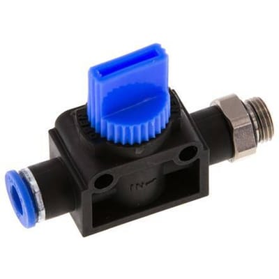 6 mm - G1/8'' Kunststof/Messing 3/2-Weg Handafsluiter Ontluchting aan Draadzijde