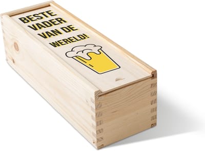 Bierkist | Vaderdag cadeau | Wijnkist | Cadeauverpakking | Vaderdag tip | Cadeau voor vader | 1-vaks | Fotofabriek