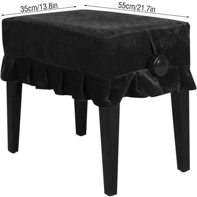 Dailygoods- Krukhoes - Zwart - Pleuche - Universeel - Bescherming tegen krassen - Comfortabel en duurzaam materiaal - Afmetingen 55x35 cm - Pianostoelhoes