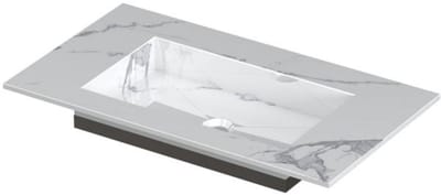 INK Post Wastafel Keramische Slab Envelop Bak Zonder Kraangat - 800x450x10 mm - Statuario Glans
