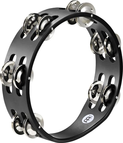 Meinl Compact Tambourine CTA2S-BK, Double Row, Steel - Tamboerijn