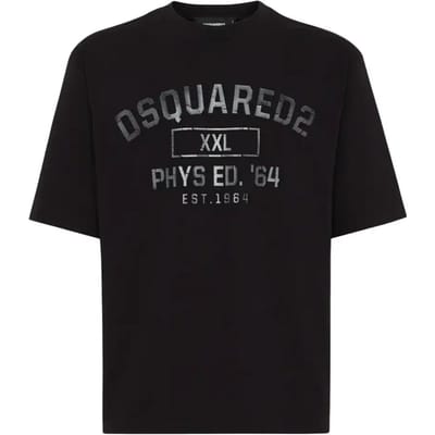 Dsquared2 Phys Ed Logo Zwart T-shirt
