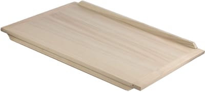 KADAX Noedelplank, houten bakplank van hoogwaardig populierenhout, deegplank met aanslaglijsten, traditionele bakplank voor pasta, cake, deegzakken (beide zijden, 50 x 70 cm)