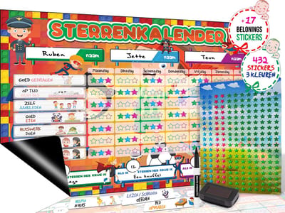 Brute Strength - Magnetisch Beloningssysteem (53) - A3 - Beloningskalender - Planborden - Weekplanner kind - Zindelijkheidstraining - Dagplanner