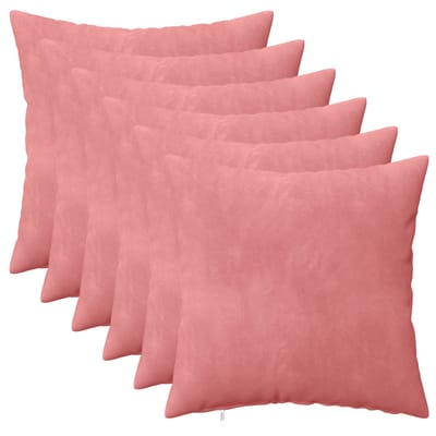 vidaXL - Kussensloop - 6 - pcs - HEERLEN - Roze - 30 - x - 30 - cm - Fluweel