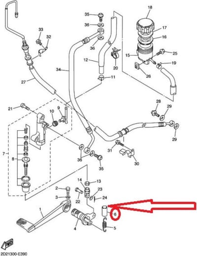 Protection ressort pédale frein pour moto Yamaha 1300 FJR 90446-17346 Neuf