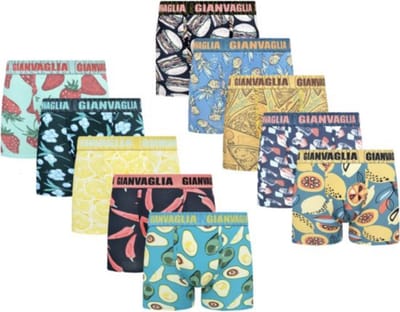 GIANVAGLIA® Deluxe 10-Pack GVG-5078+5079 Heren Katoenen Boxershort L
