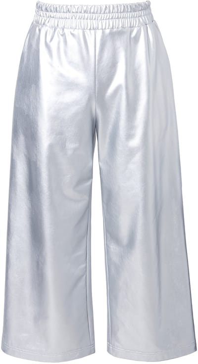 Studio Untold - Dames - Culotte wijde pijpen leerlook - Zilver - Maat 54