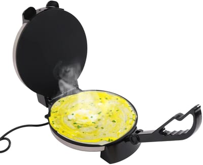Roti Maker - 1200 W - Antiaanbaklaag - Dubbelzijdige Verwarming - Temperatuur 200-260°C - 220V - Zwart/Zilver - Roestvrij Staal - Met Indicatielampjes