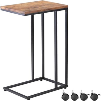 DnA® Bedtafel - Laptoptafel - Bedtafeltje met Wielen - Bedtafeltje voor op Bed - Bruin - 35cm x 50cm x 70cm