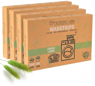Wasstrips - Fresh Linen 400 Wasbeurten Incl. Wasverzachter – Wasmiddel Wasdoekjes – Wasmiddeldoekjes - Vegan