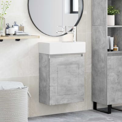 vidaXL - Badkamermeubel - met - kraan - Betongrijs - 45,5 - x - 22,5 - x - 84 - cm