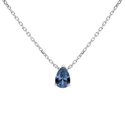Karma Collier Druppel Jeans Blauw Zilver