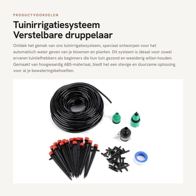 Dailygoods- Tuinirrigatiesysteem Verstelbaar - Druppelirrigatiesysteem - Automatisch irrigatiesysteem - Hoogwaardig ABS-materiaal - Duurzaam - Waterbesparend - Druppelirrigatie