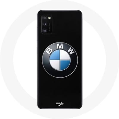 Samsung Galaxy A41 hoesje BMW Logo zwarte achtergrond zwart